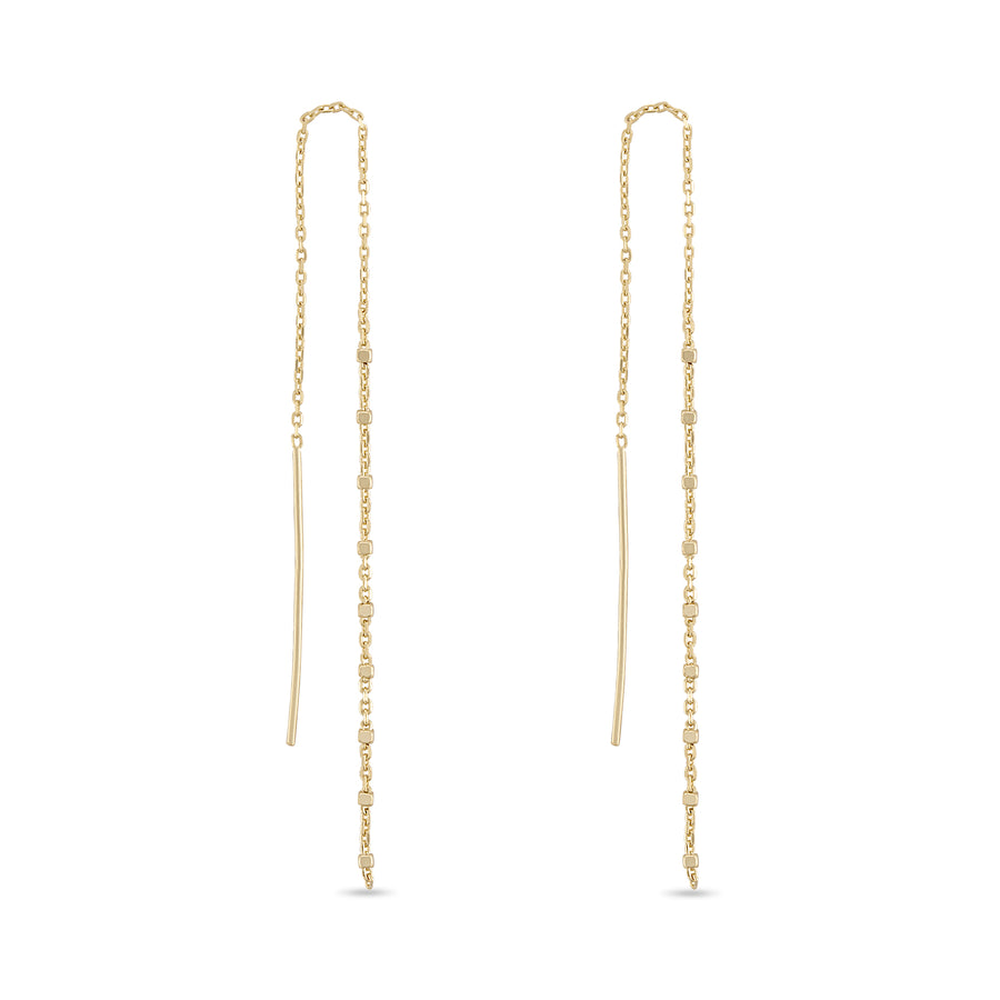 Vermeil Mini Disco Bead Chain Drop Threaders