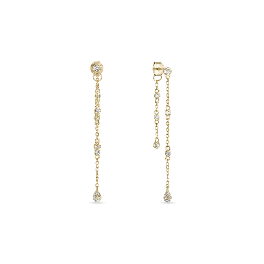 Vermeil Double Chain Multitasker Duster Stud Earrings