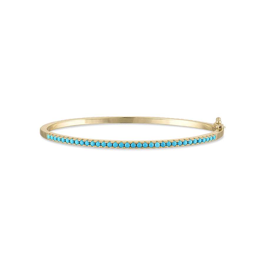 Vermeil 2 in 1 Reversible cz Diamond & Turquoise Bangle Bracelet