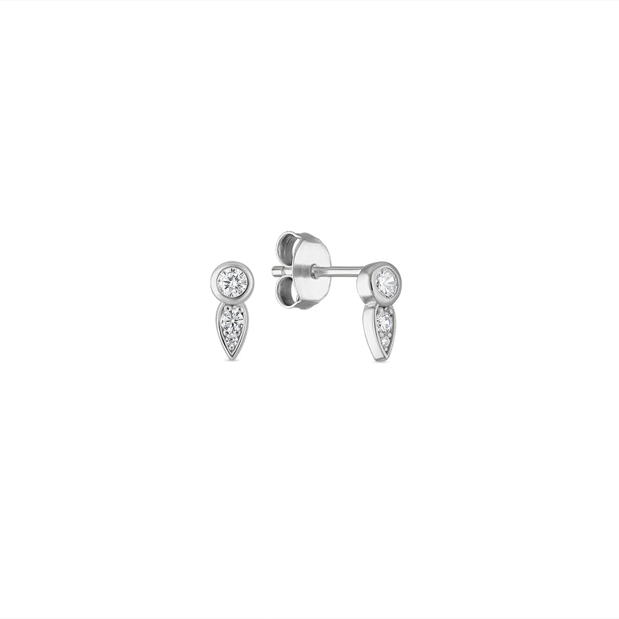 Vermeil Pavé CZ Diamond Petal Studs