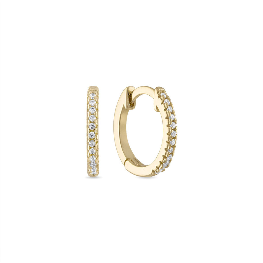 Vermeil Essential Pave' CZ Small Hoop Huggies