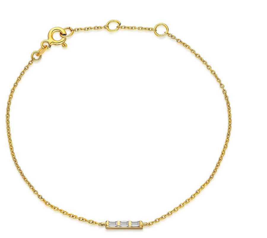 IN STOCK Fine Baguette Diamond Dainty Bracelet