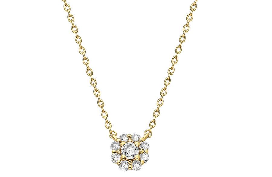 Fine Diamond Halo Necklace