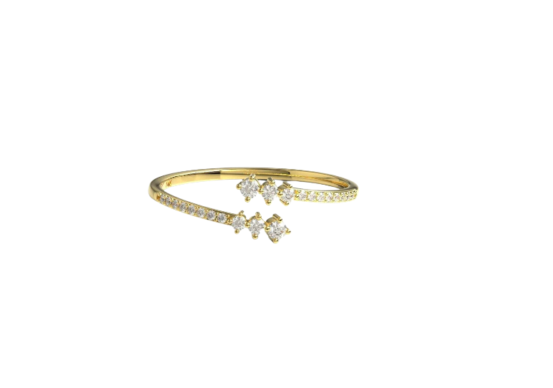 Fine Diamond Wrap Open Stacking Ring