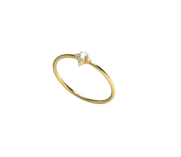 Fine Pear Diamond Stacking Ring