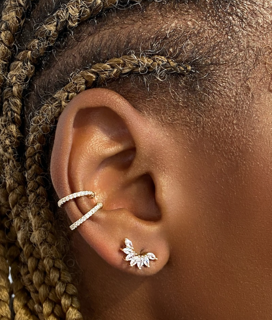 No Piercing Crystal Ear Cuff – Skncollections