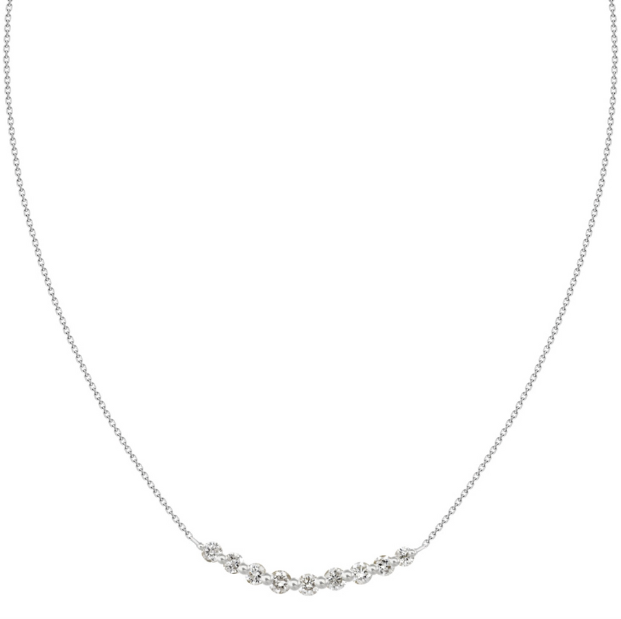 Fine Diamond Curved Pendant Necklace