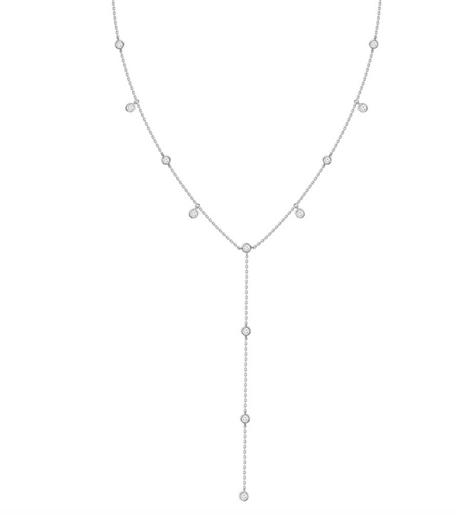 Fine Diamond Dangle Lariat Necklace