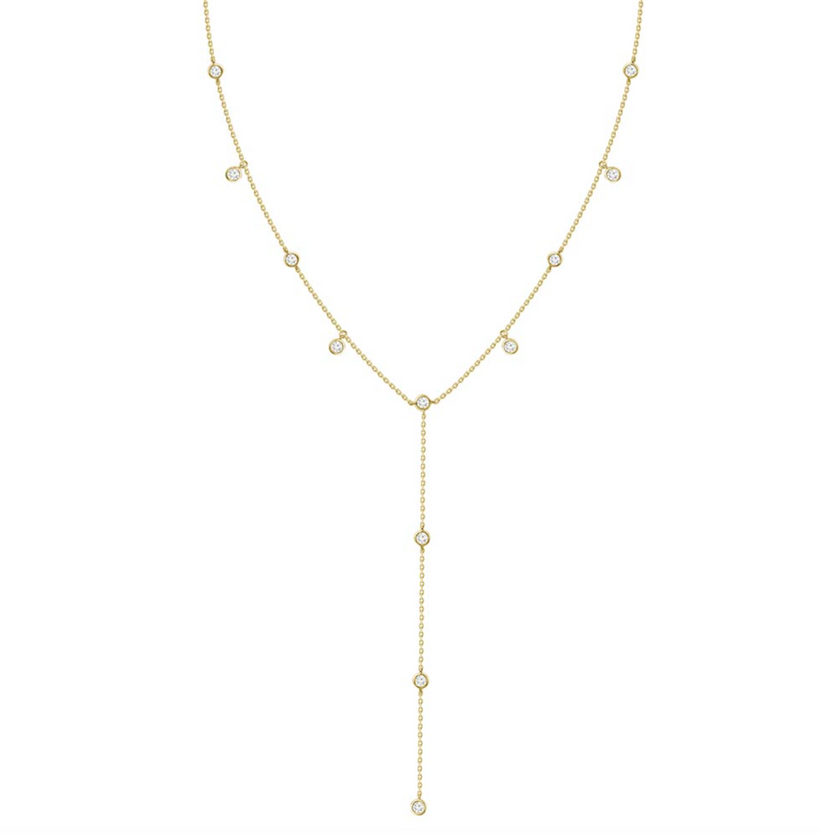 Fine Diamond Dangle Lariat Necklace