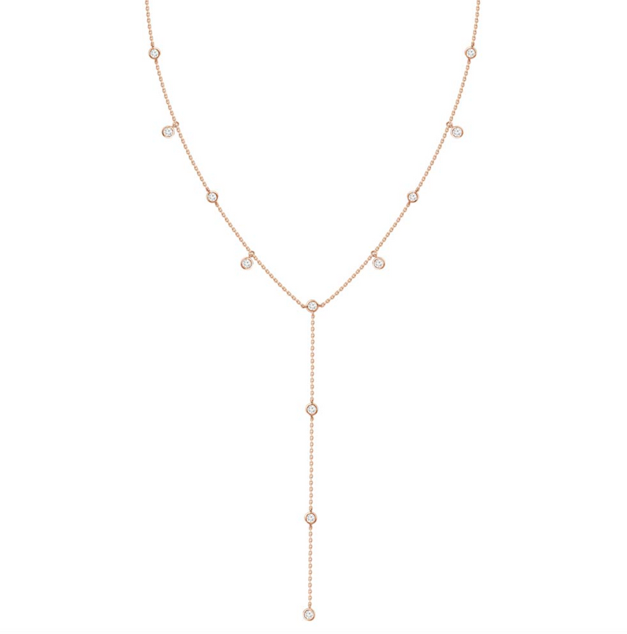 Fine Diamond Dangle Lariat Necklace