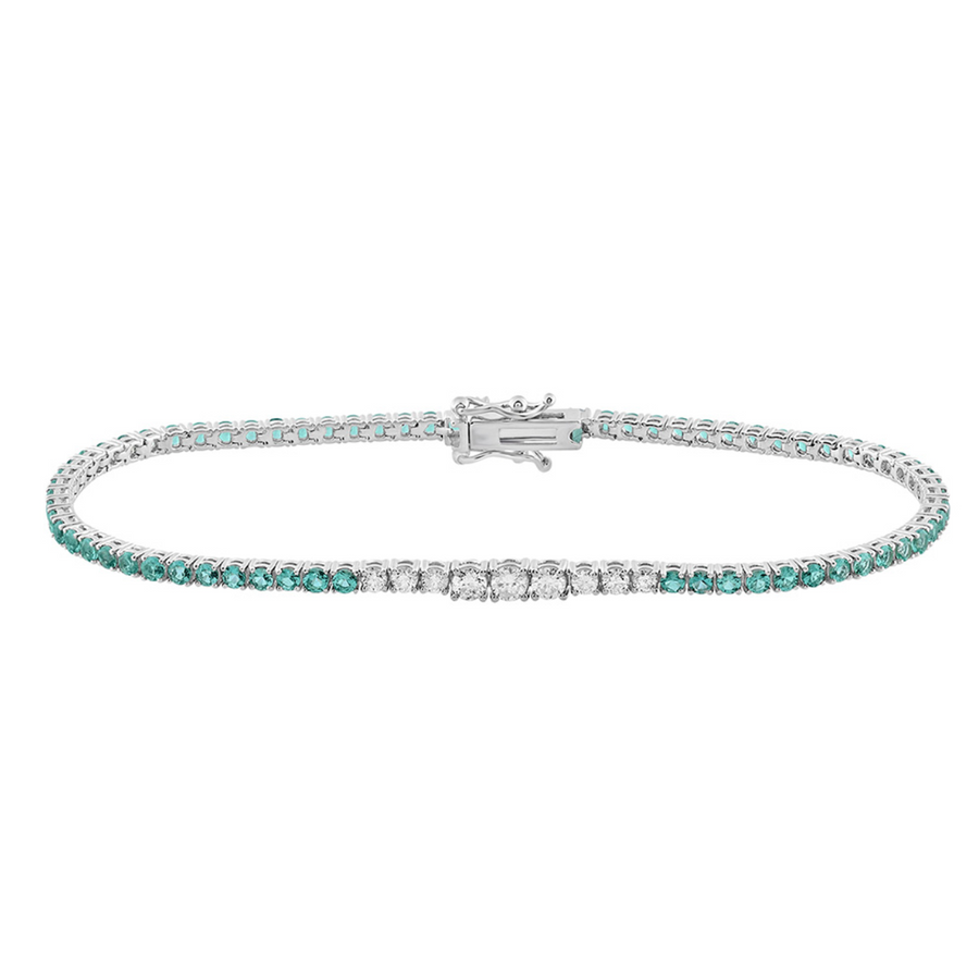 Fine Diamond & Emerald Tennis Bracelet