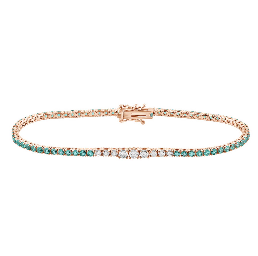 Fine Diamond & Emerald Tennis Bracelet