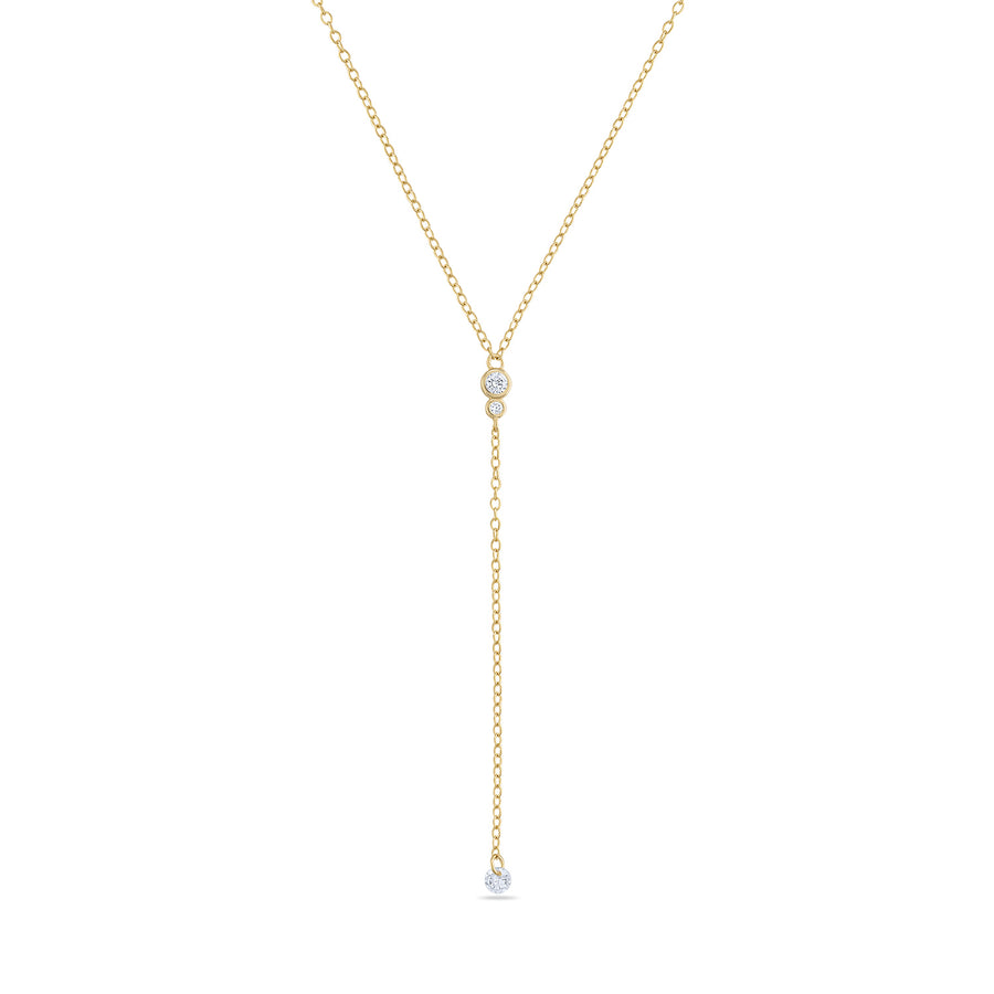 Vermeil CZ Stone Lariat Necklace