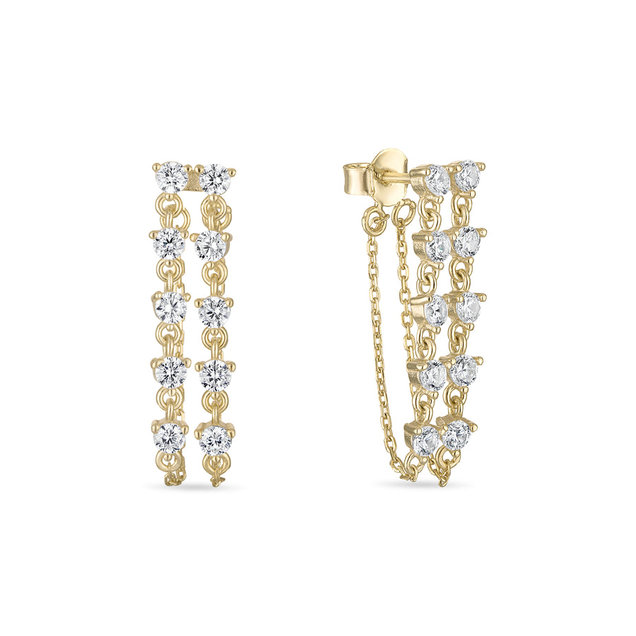 Vermeil Siren Multi Chain Stud Earring