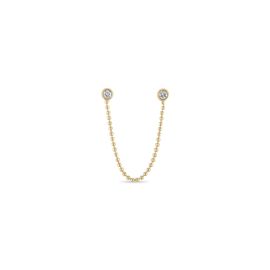 Fine Diamond Beaded Ball Chain Stud Earring