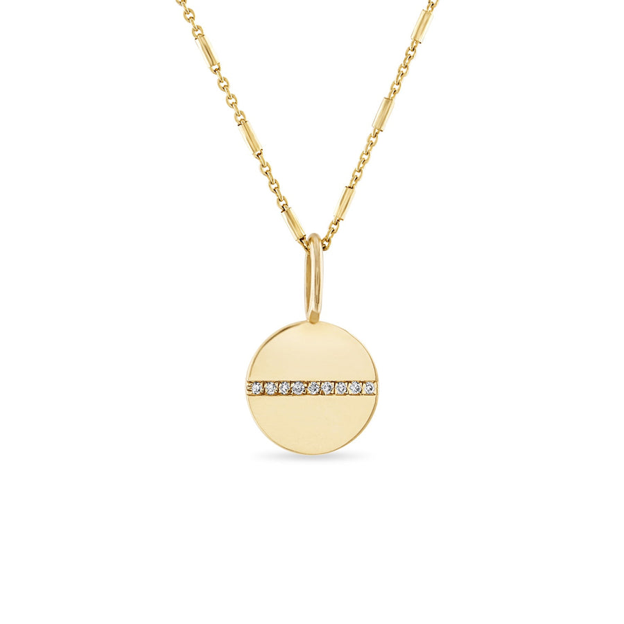 IN STOCK Fine Pave' Diamond  Medallion Pendant on Sun Bar Link Chain