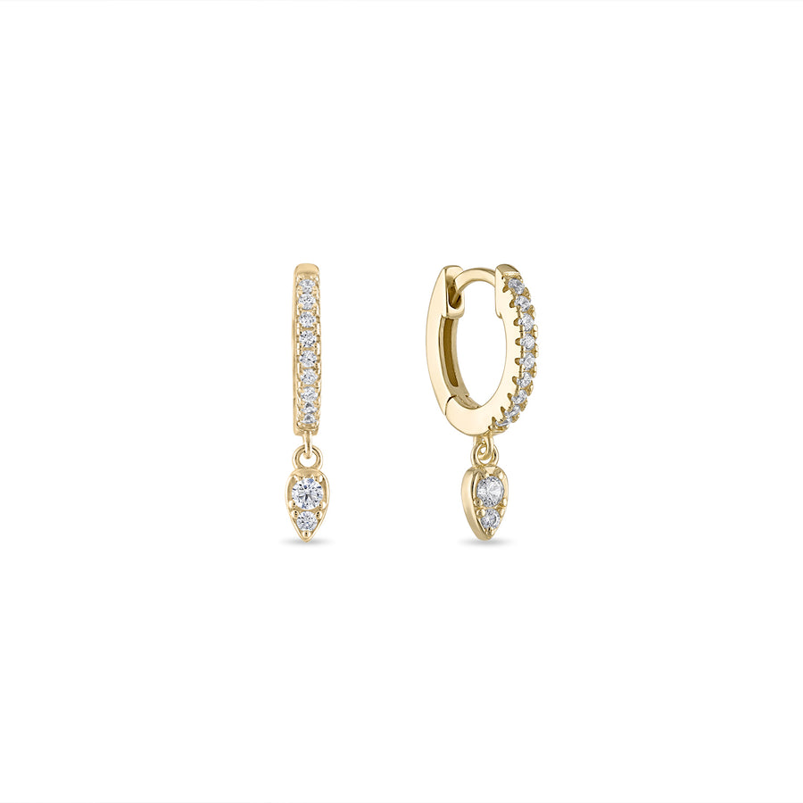 Vermeil Teardrop Dangle Huggie Earrings