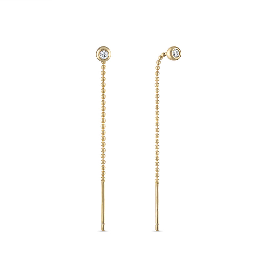 Vermeil Beaded Chain Ear Threaders