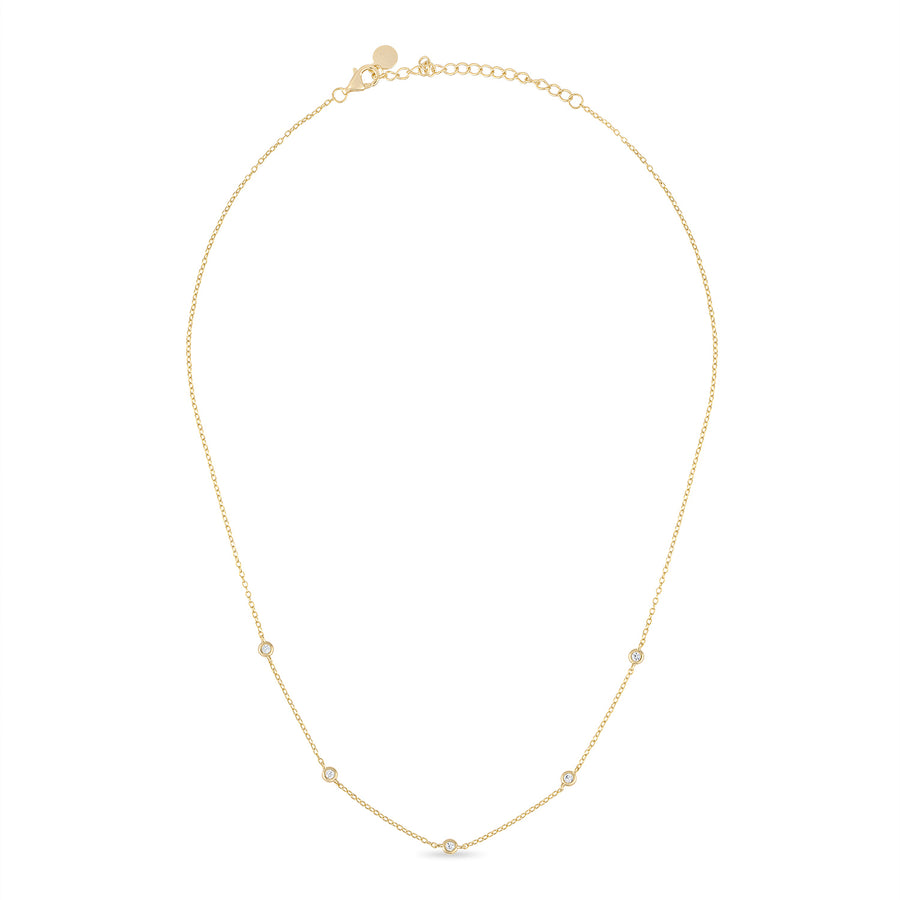 Vermeil Essential CZ Diamond Station Necklace