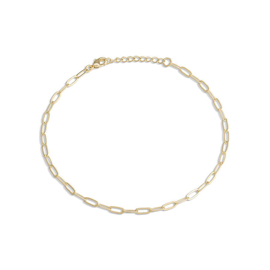 Vermeil Classic Paperclip Link Anklet