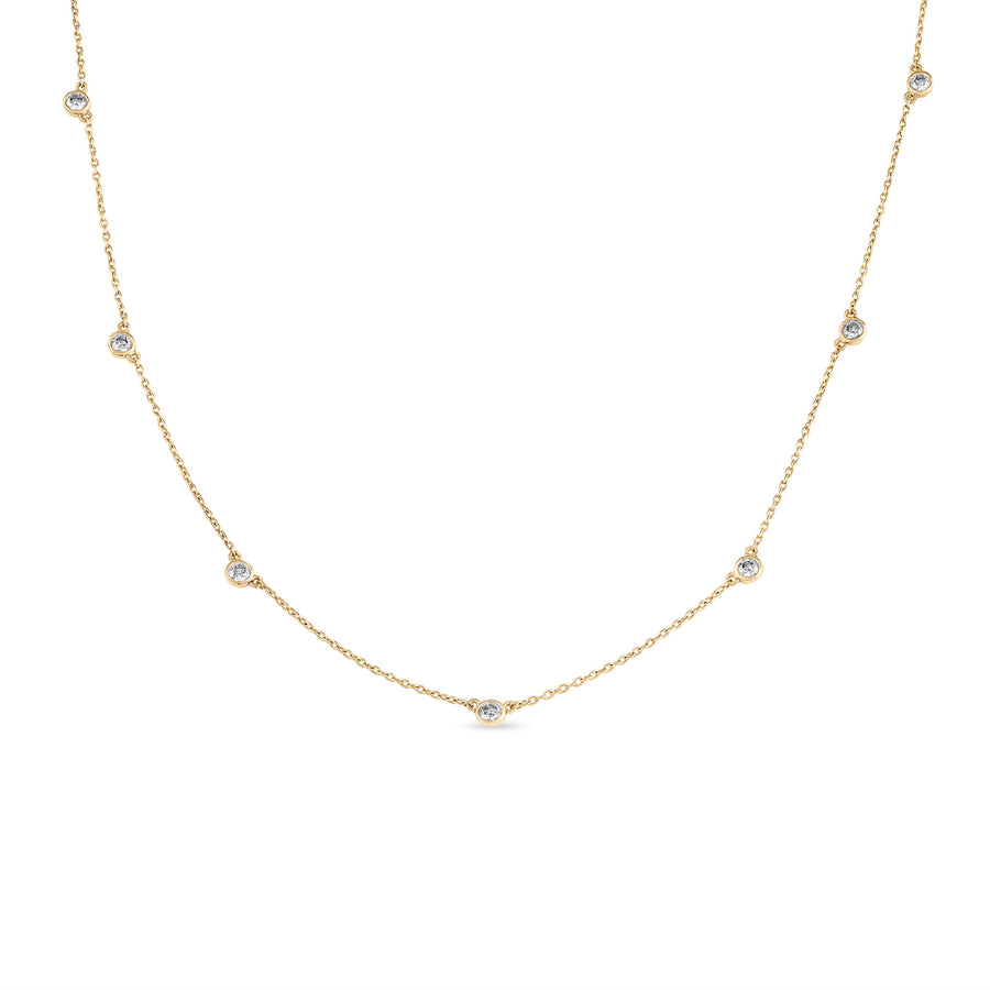 Fine 7 Diamonds By The Yard Station Necklace