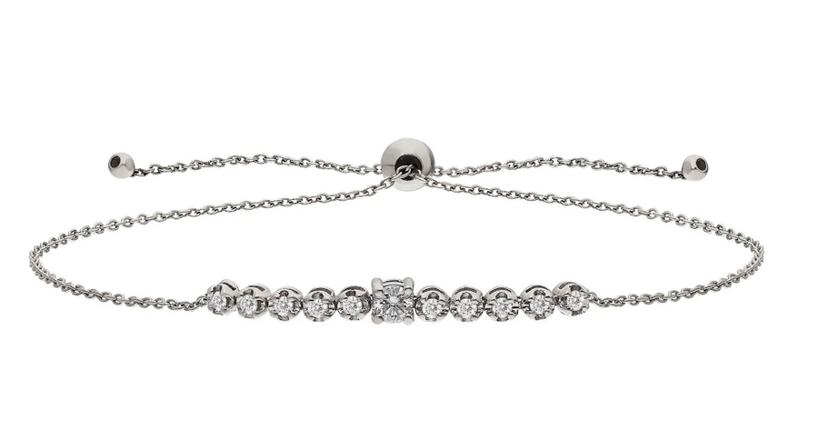 Fine Diamond Bolo Tennis Bracelet