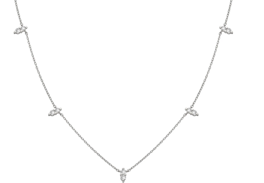 Fine Diamond Station Necklace